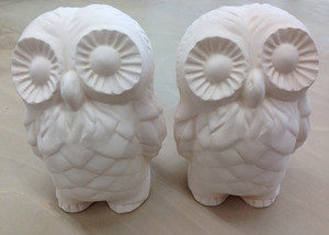 できるフクロウ石膏型取り、、、、、