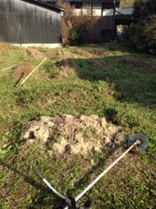 堆肥混ぜ、、、