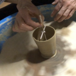 今日も須恵器のフリーカップつくり、、、、、、、、