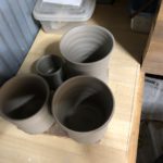 陶芸　蹴りロクロ　作品つくり　　フリーカップ、、、、、