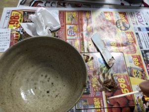 金継ぎで錆漆付けを、、、、